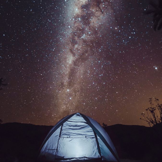 camping under stars